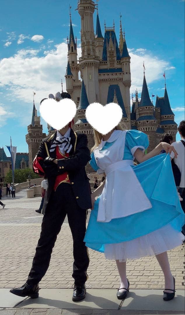 不思議の国のアリス風ワンピース＋ウィッグ＋靴 セット衣装 3点まとめ売り