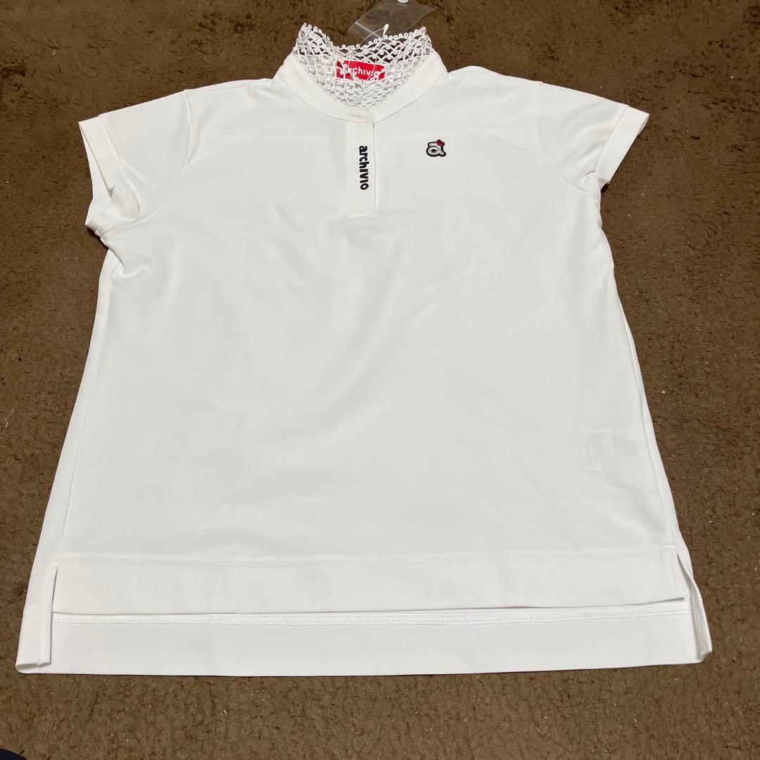 23ss【新品未使用 アルチビオ】オリジナルレース襟機能素材半袖ポロシャツ38号