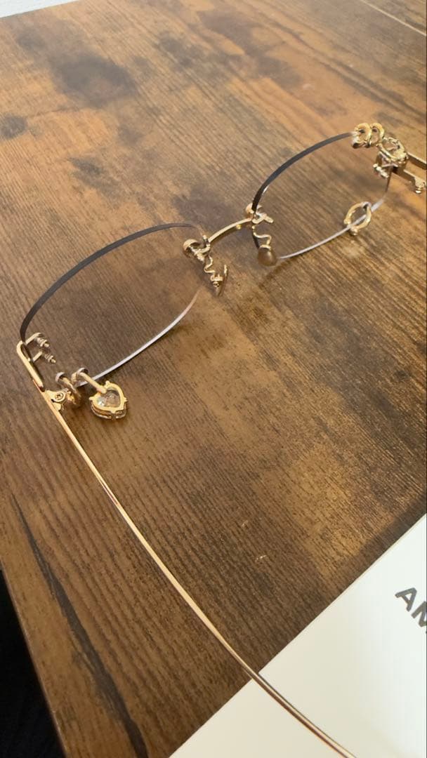 AMBUSH アンブッシュ リムレス サングラス ゴールド クリスタル チャーム