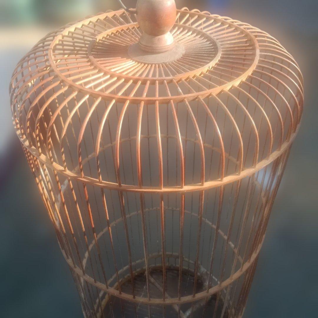 5133）木製鳥かご　吊り下げタイプ　高さ８３．５ｃｍ　大型