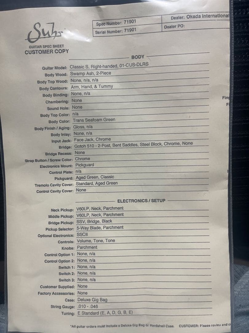 suhr JE-Line Classic S Ash HSS リフィニッシュ品