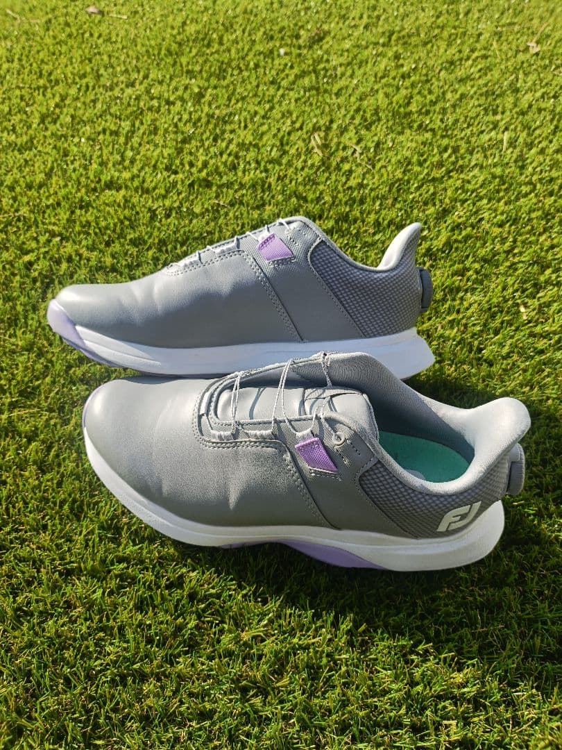 【美品】フットジョイ　女性用ゴルフシューズ23.5センチ　グレー　1回使用のみ
