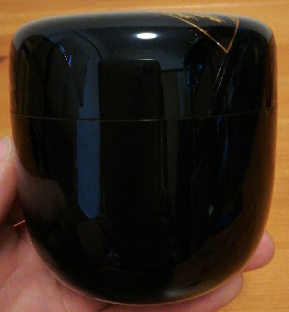 鵬雲斎書付　玉州作　扇　蒔絵　梨地　棗　共箱　茶道具