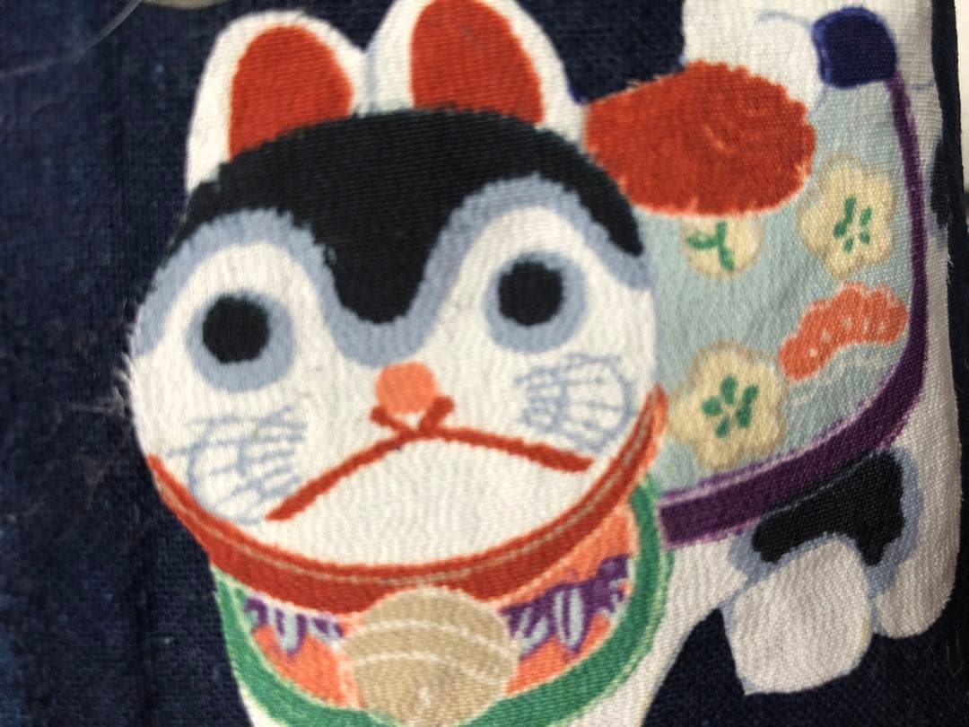 一閑張り　一閑張りバック　本藍染　型染　雪ん子　犬張子　張子犬　狛犬