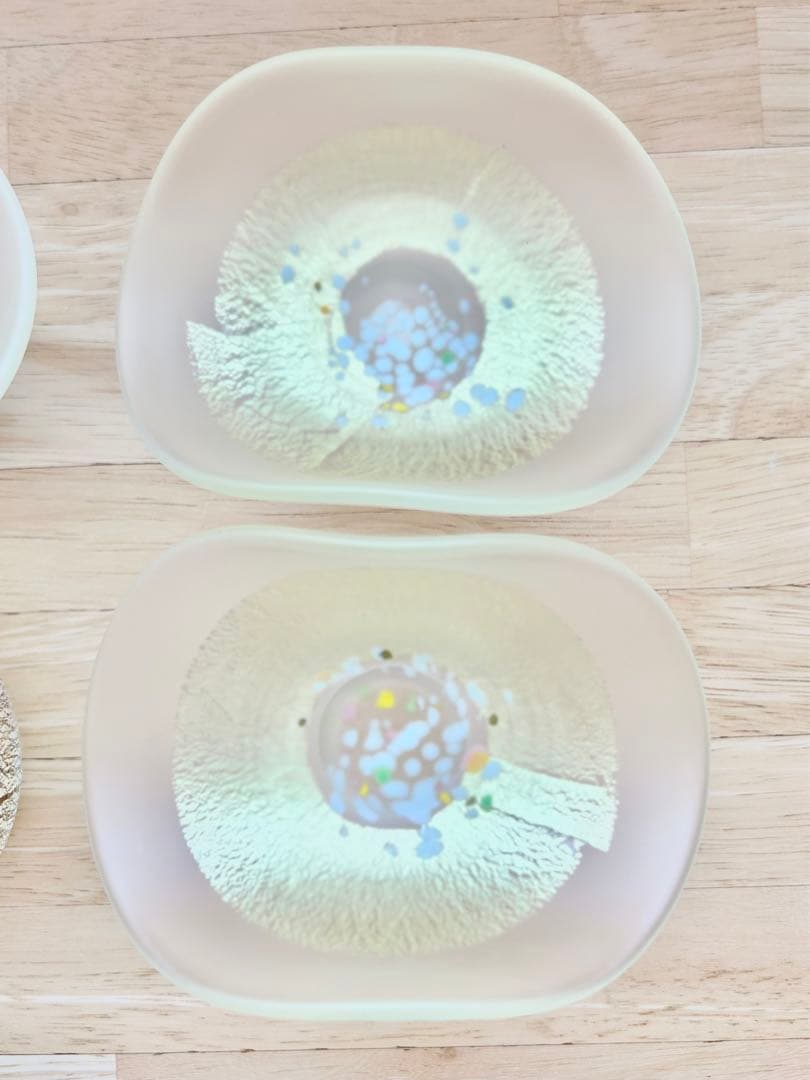 黒木国昭 金彩 鉢 ガラス 小鉢 向付 猪口 和食器 硝子 4点 まとめ売 美品