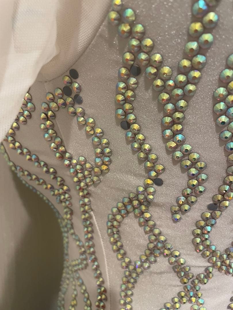 社交ダンス用ドレス 青と白のグラデーション