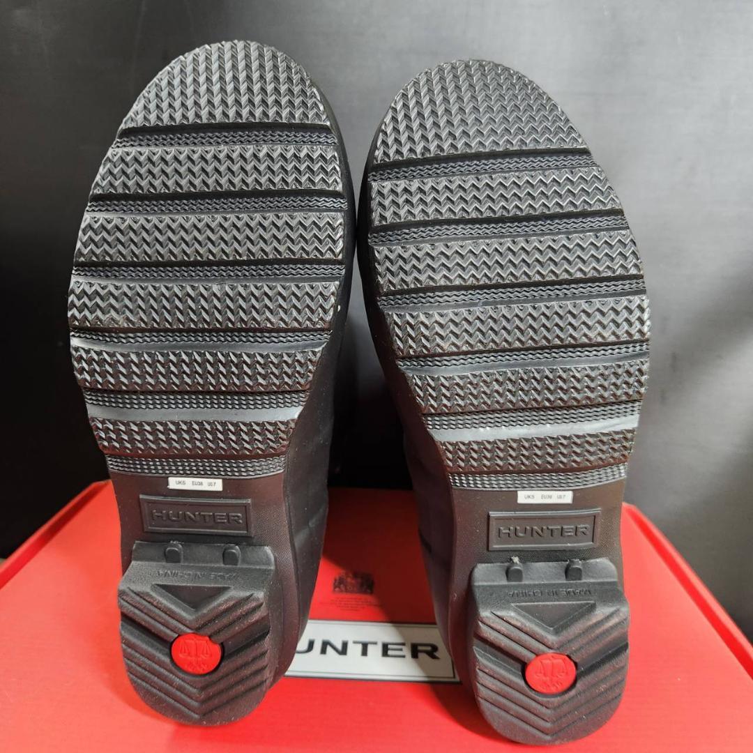 ★未使用　HUNTER　レインブーツ　ショート バック アジャスタブル　UK5