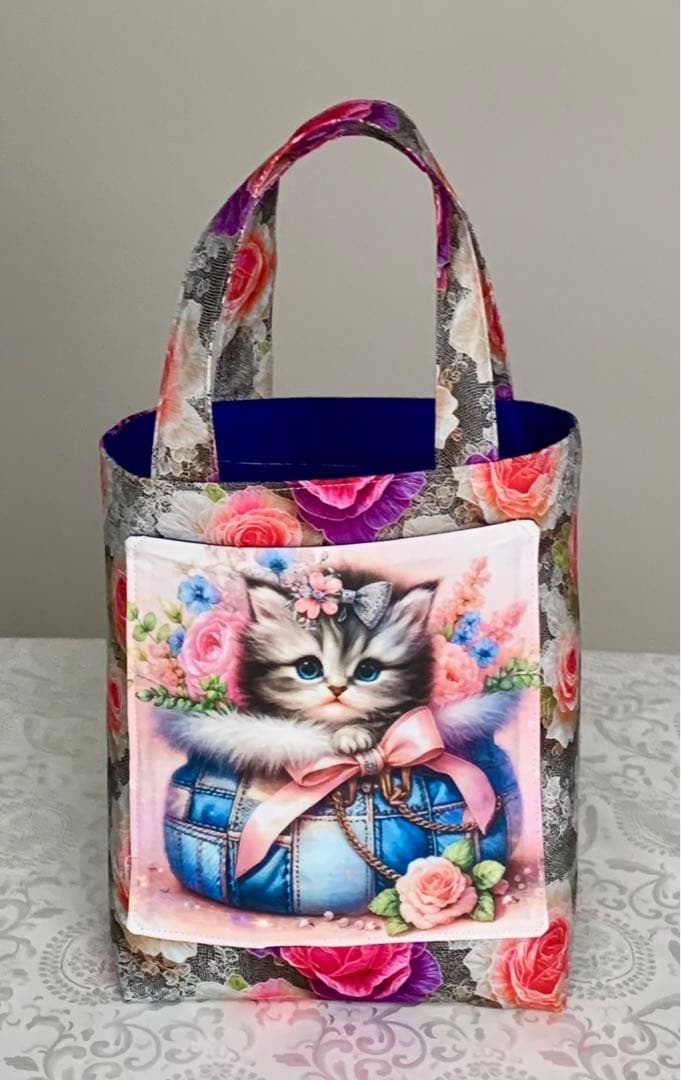 チロスケ　猫ちゃん　(両面パネル)トートバッグ