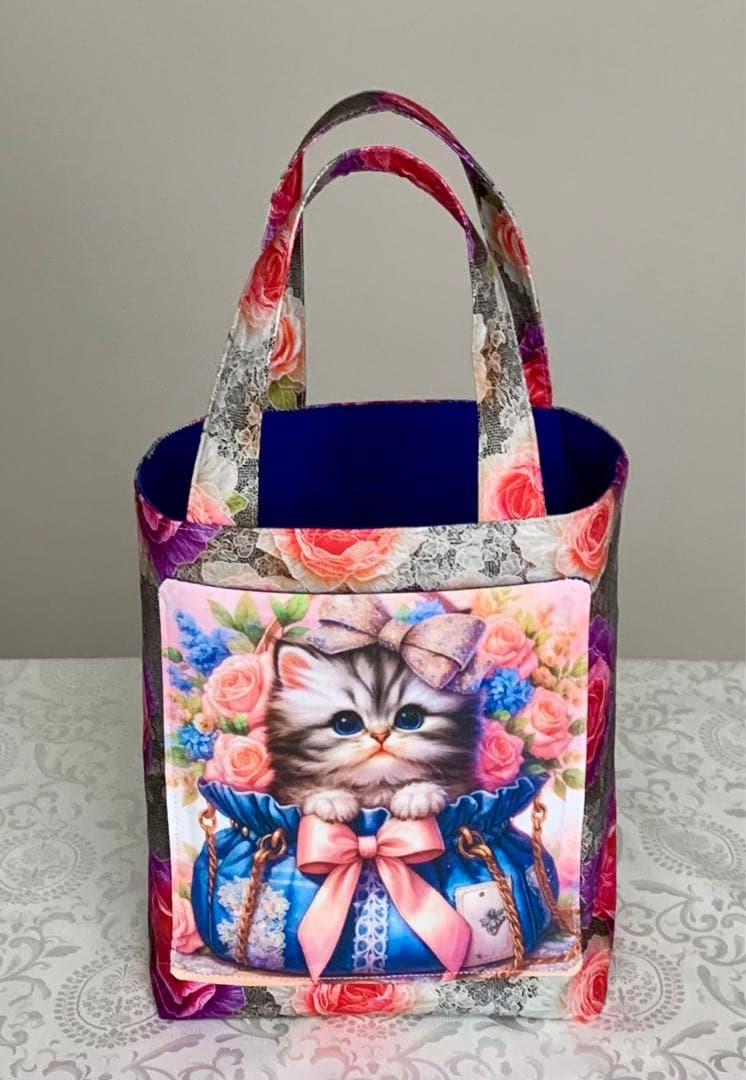 チロスケ　猫ちゃん　(両面パネル)トートバッグ