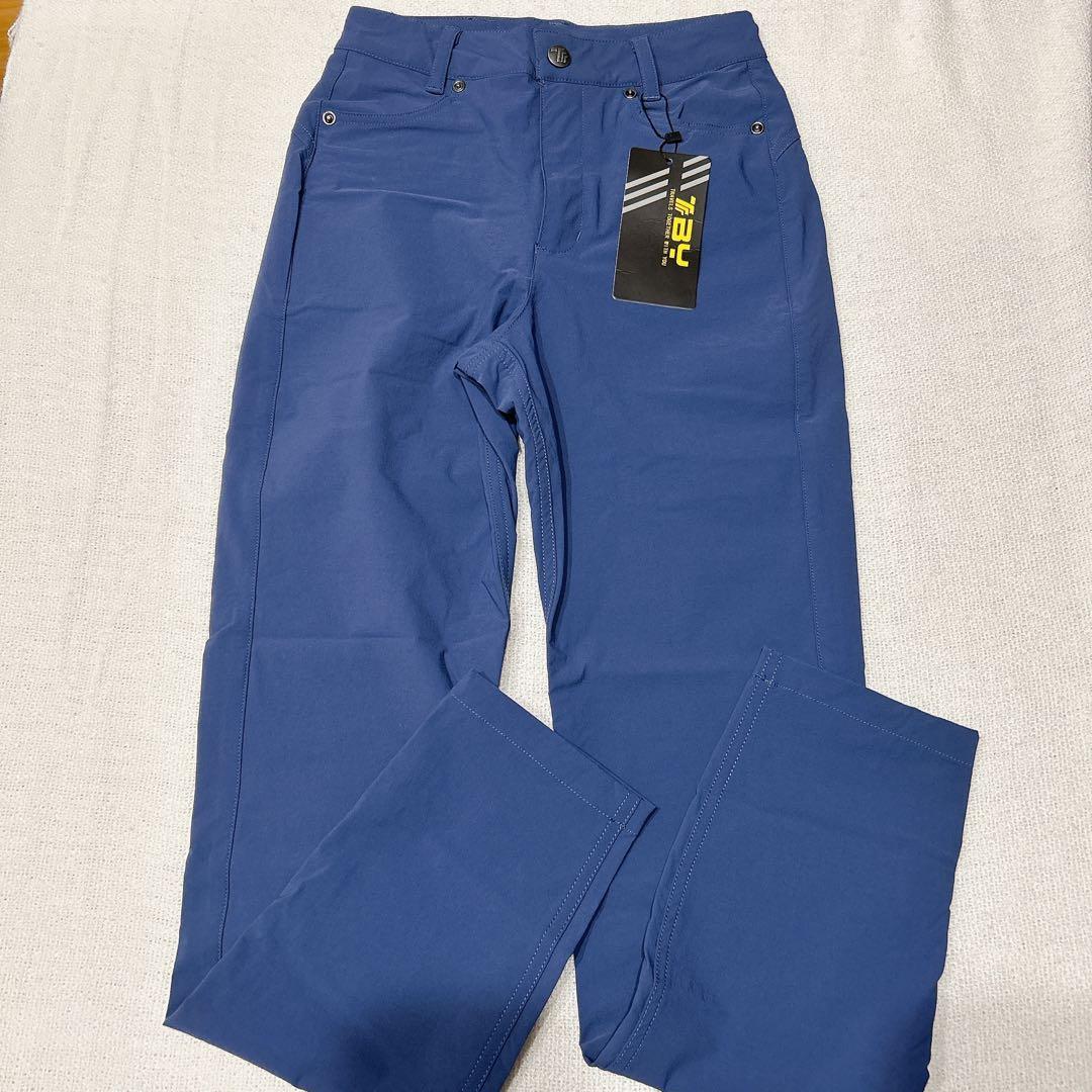 紺　ネイビー　パンツ はっ水 ストレッチ ゴルフ　スポーツ レディース　S