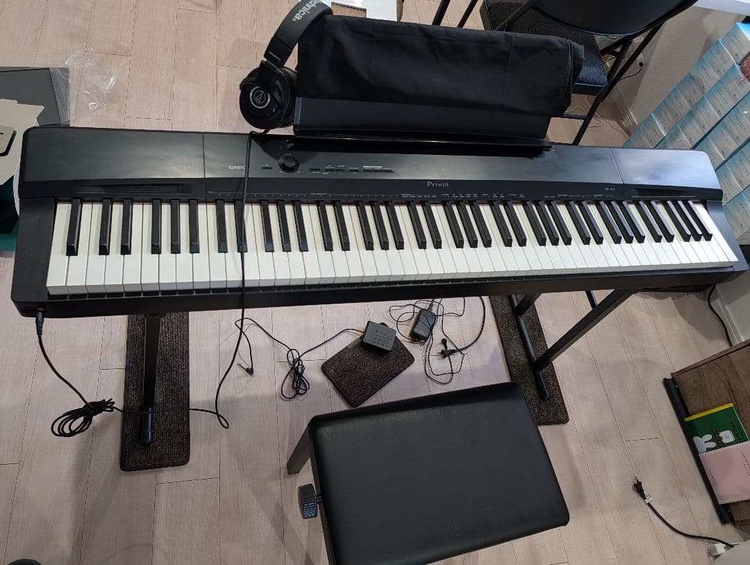 電子ピアノ88鍵盤+スタンド+椅子+ヘッドフォン+ペダル PX-160