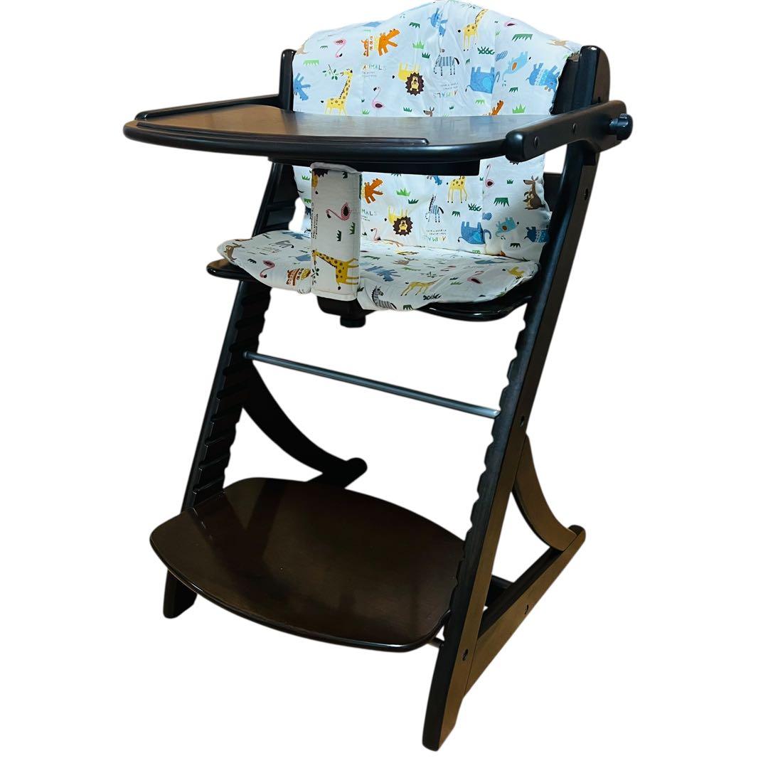 大和屋 すくすくチェアイーエヌテーブル&ガード付　カバー付属　ダークブラウン