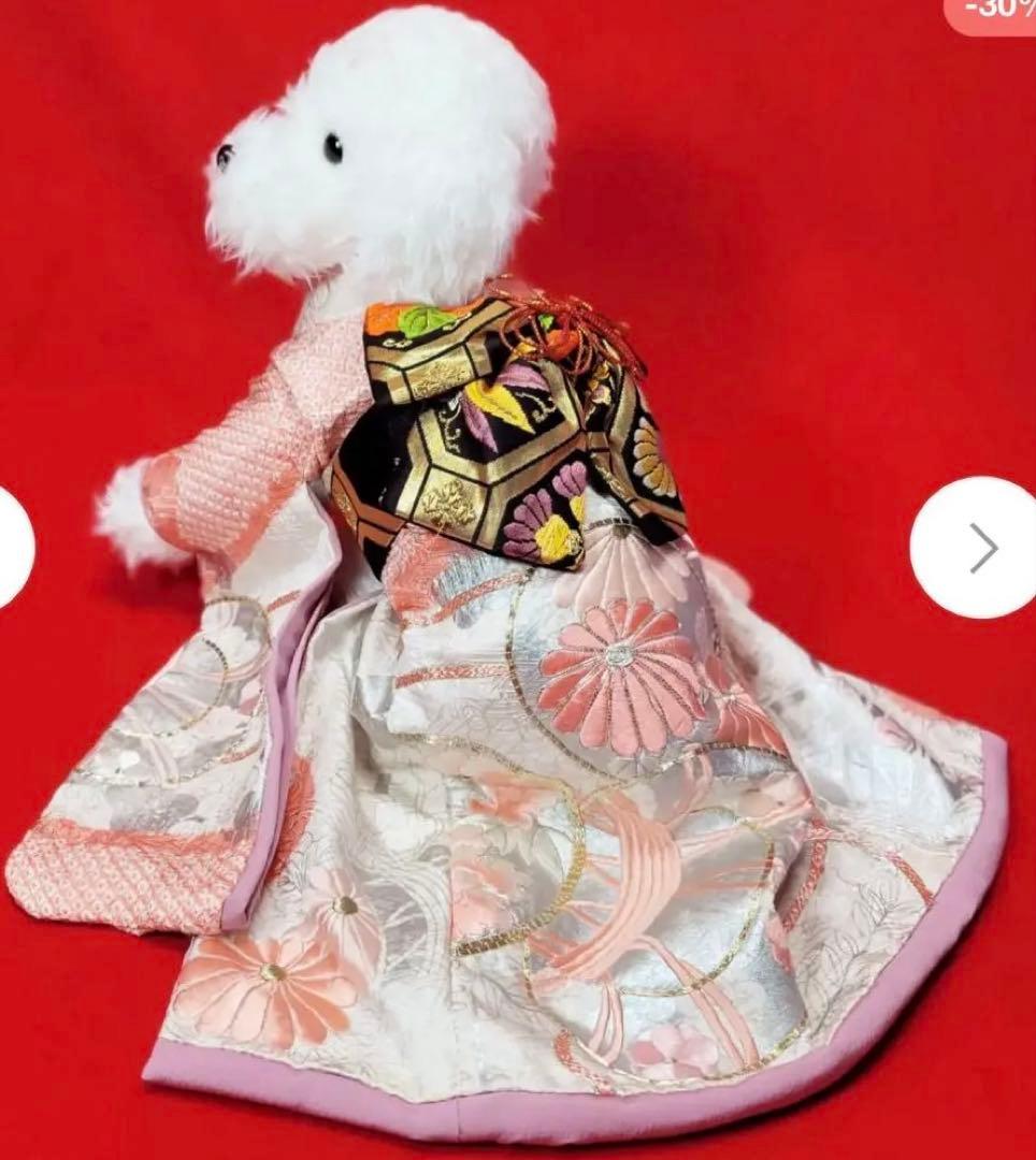 友里亜 犬 着物 SS小型犬用 和風着物 ピンク系 花柄刺繍