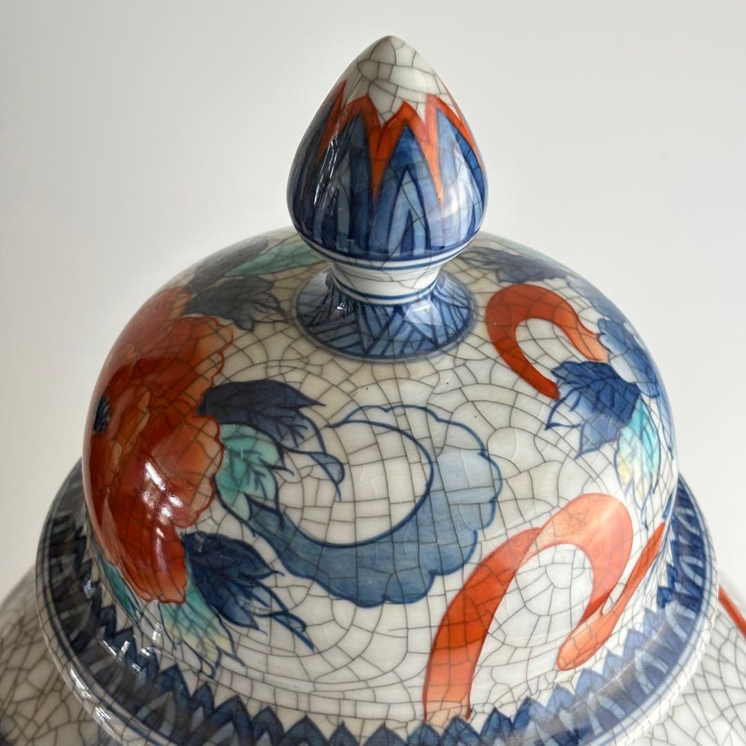 鍋島焼 青山窯 鍋島青山 色鍋島壷 壺 高さ46㎝ 飾り壷 青磁 花瓶