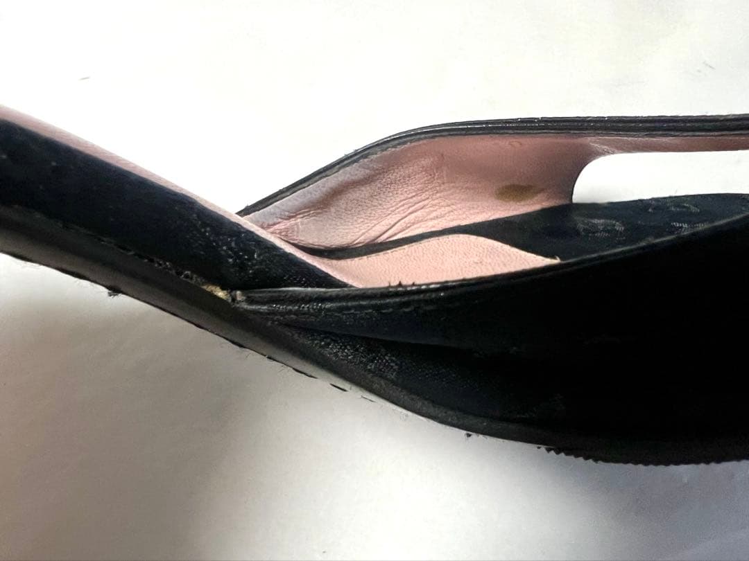 LOUIS VUITTON　ブラックモノグラム　オープントゥミュール　サンダル