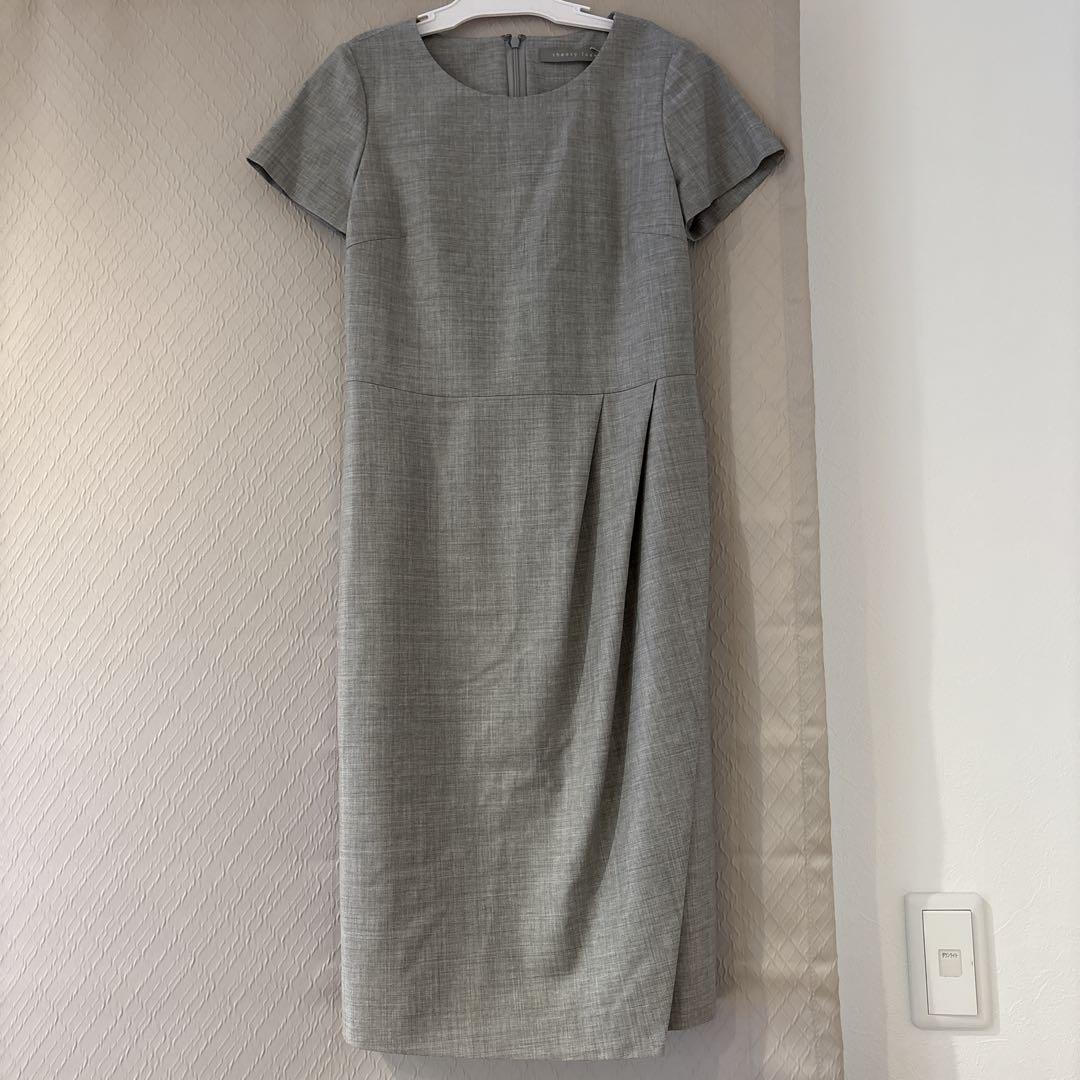 【新品タグ付き】Theory Luxe グレー ワンピース 半袖　スモールサイズ