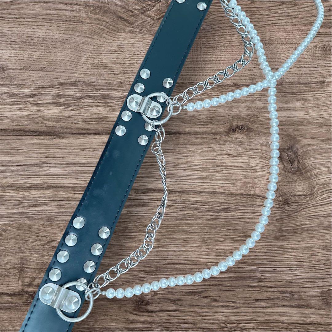 【未使用】PUTUMAYO パール付きベルト 黒