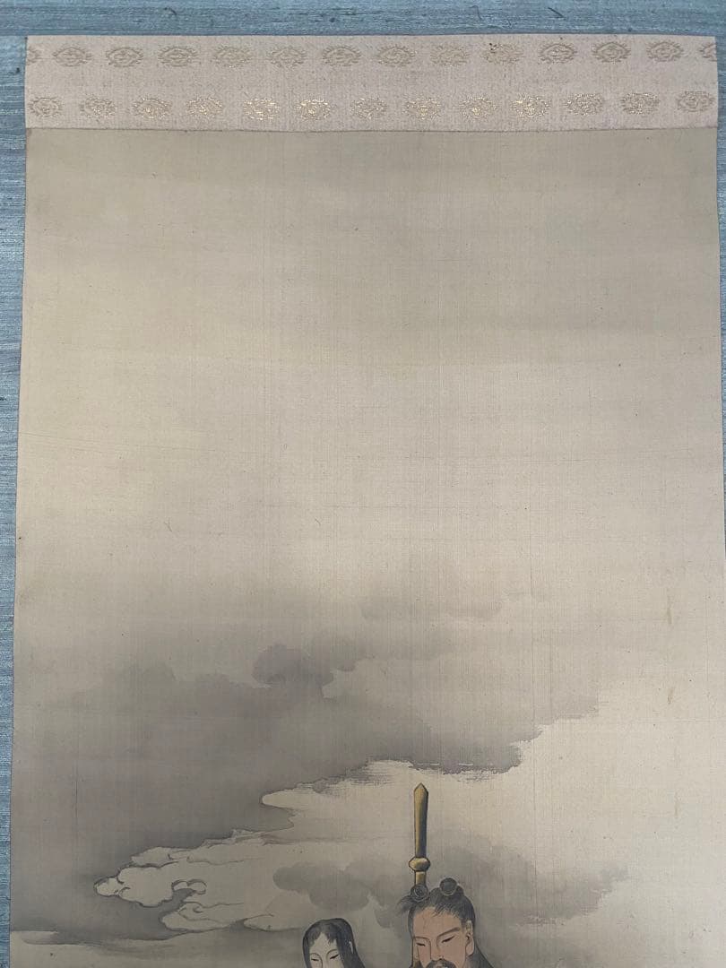 初期頃　菊池芳文　二柱神　滋野芳園師事の頃　日本画 掛け軸 人物画　京都画壇