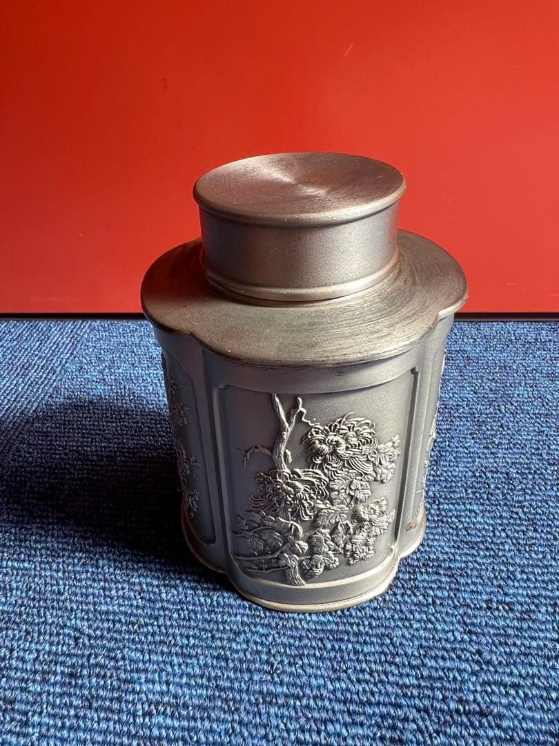 1076 ロイヤルセランゴール　ピューター　錫　茶筒