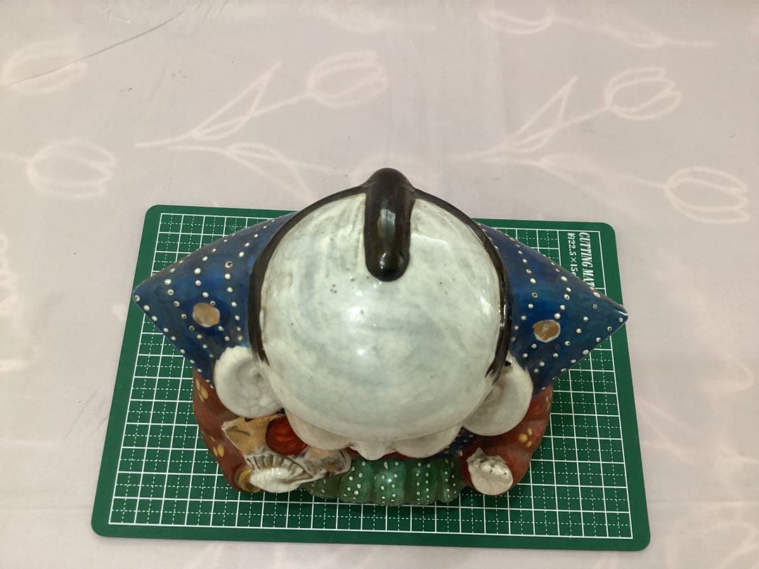 福助人形　磁器製　大正〜昭和初期頃　縁起物　金運招福　骨董　アンティーク