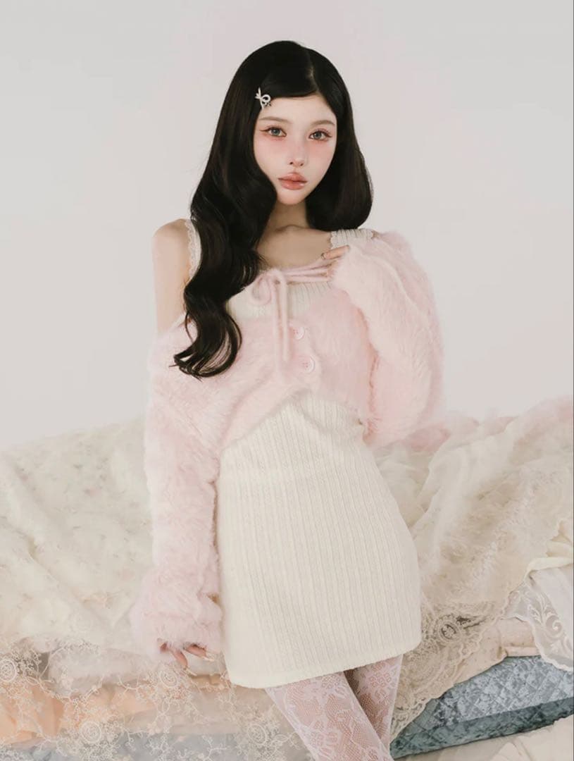 ケーブルニットソーセットミニワンピース　完売品　Darich