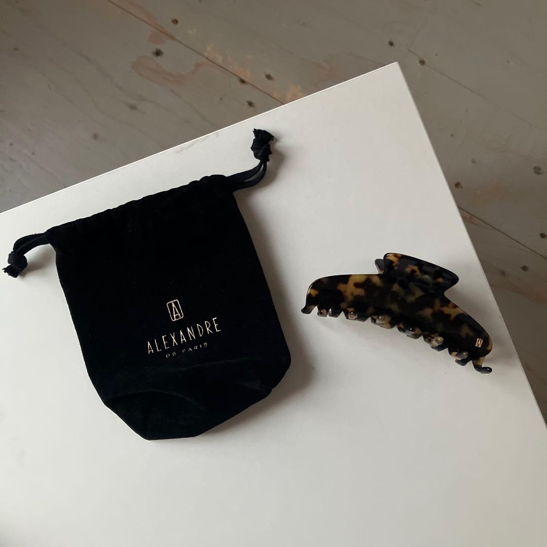 美品 ALEXANDRE DE PARIS べっ甲ヘアクリップ L