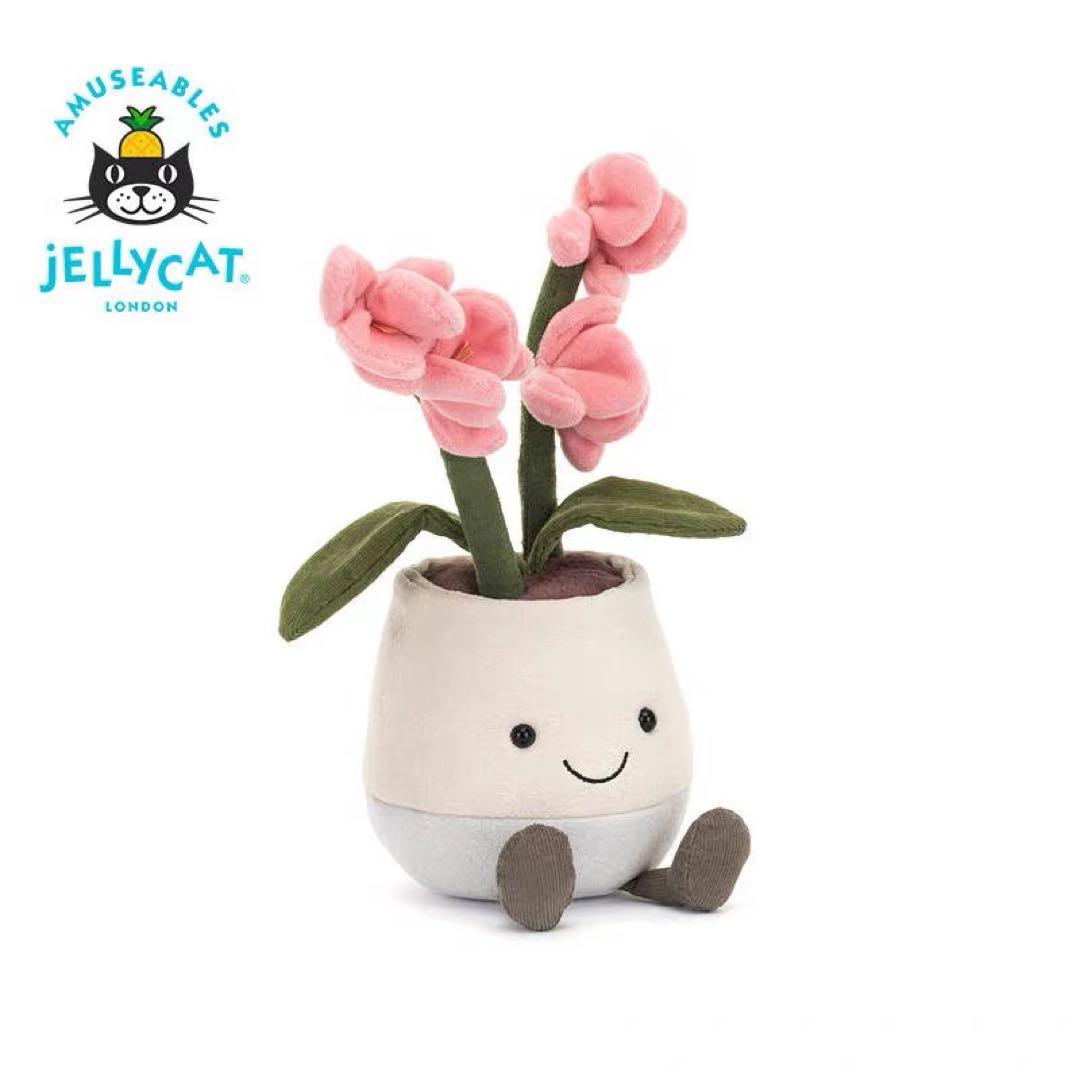 新作　新品　ジェリーキャット　花　蘭　胡蝶蘭　ラン　観葉植物　ぬいぐるみ