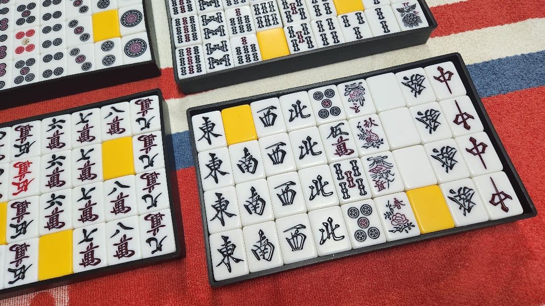 Ｌサイズ 特大 マージャンパイ 点棒 麻雀牌 一式 まーじゃんぱい Lサイズ