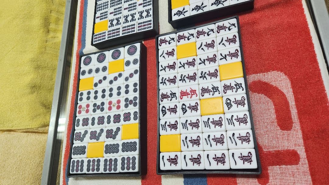 Ｌサイズ 特大 マージャンパイ 点棒 麻雀牌 一式 まーじゃんぱい Lサイズ