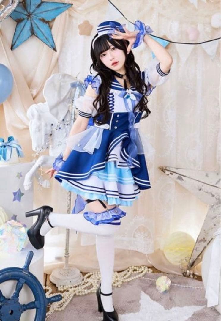 Malymoon 逃げ水あむ着用 01フリルセーラーブルー マリン