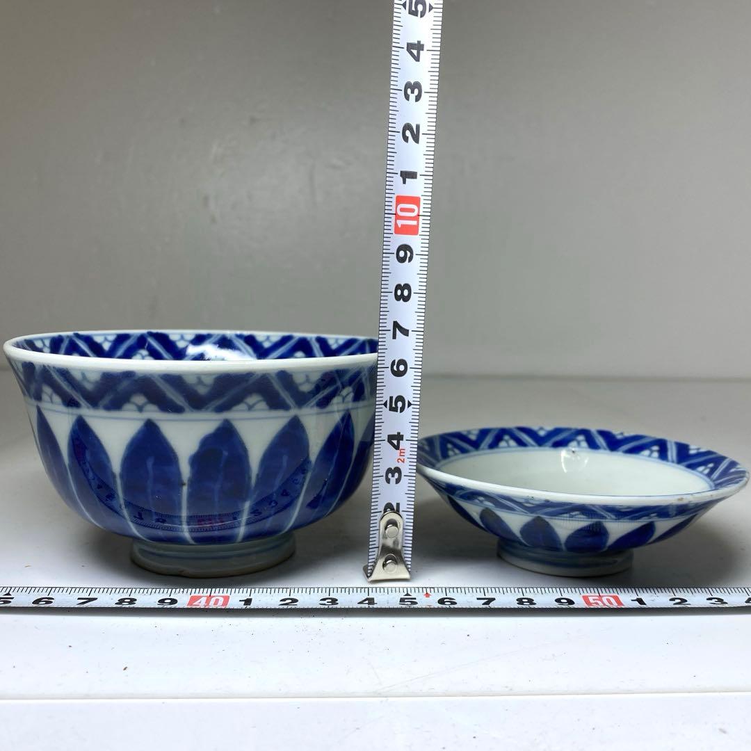 古伊万里　染付蓋茶碗　トヒチル　W11.5cm/10cm 東N7-1026☆2F