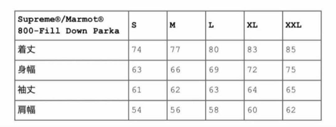 Supreme Marmot 800-Fill Down Parka M 黒