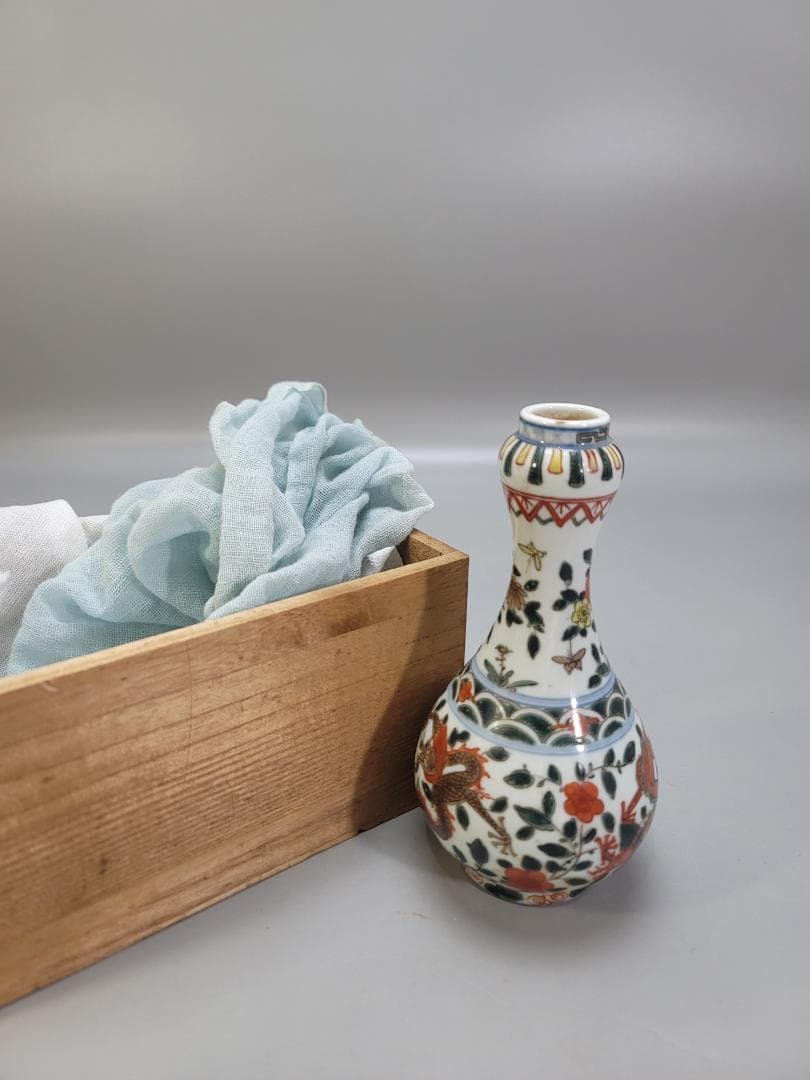 中国美術 萬暦赤絵 瓶 骨董品