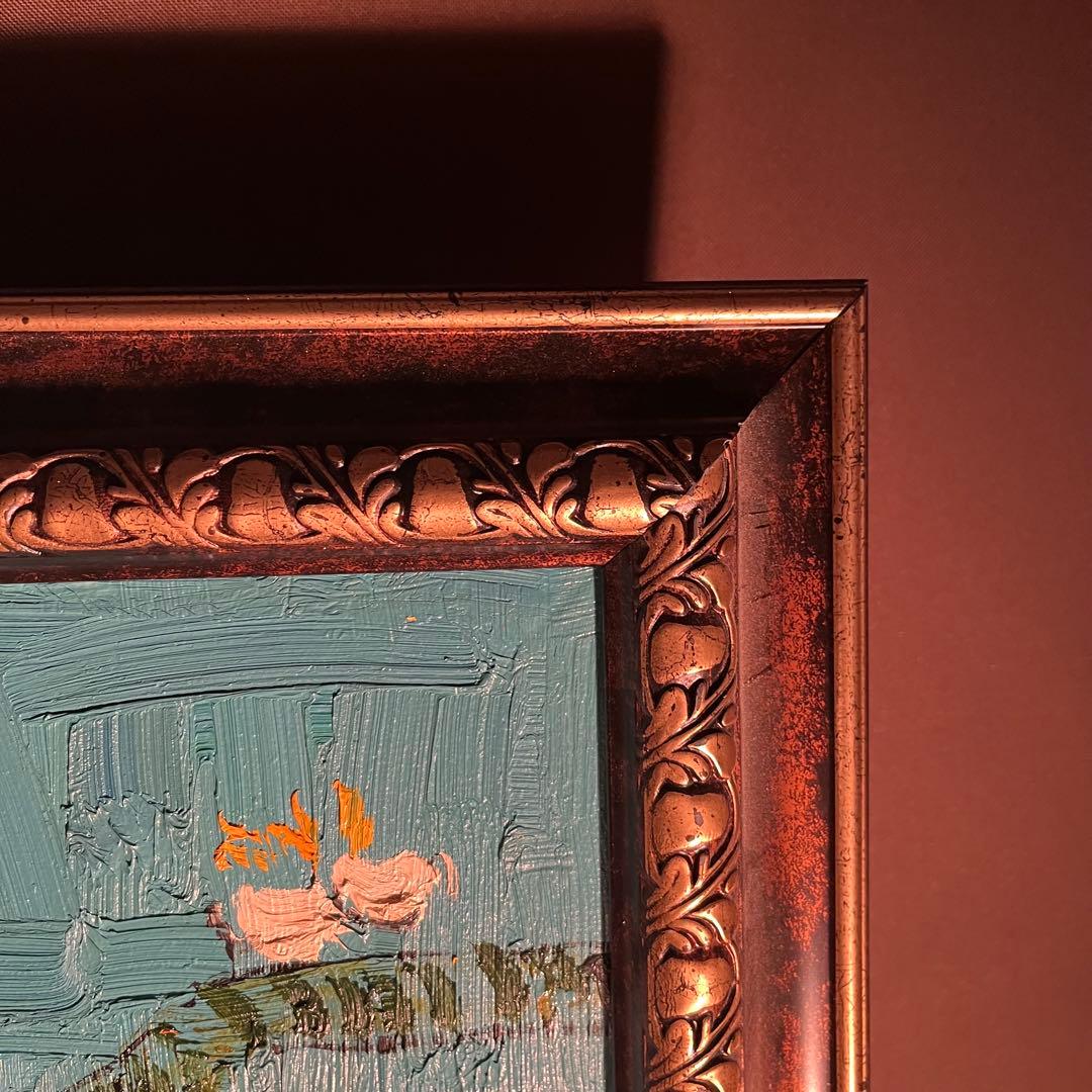 ★特大★ 手書き油絵 ゴッホ 花咲くアーモンドの枝 肉筆絵画 額付き 油彩画