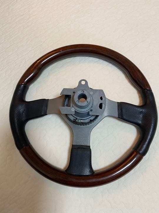 ウッドステアリング　木製&革製　アンティーク