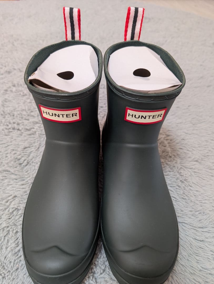 【美品】HUNTER ダークグリーン ショートブーツ