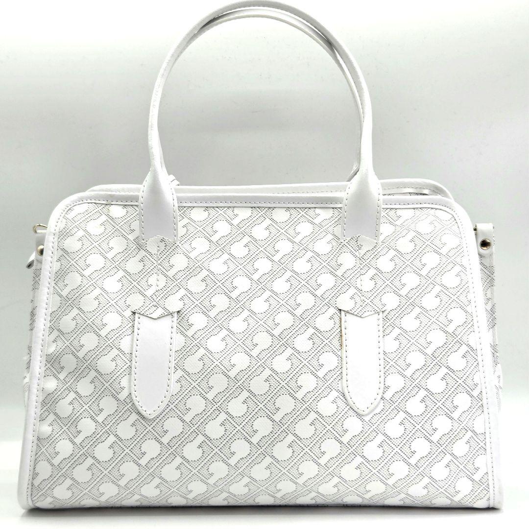 GHERARDINI ハンドバッグ 2way モノグラム レザー ソフティ 白
