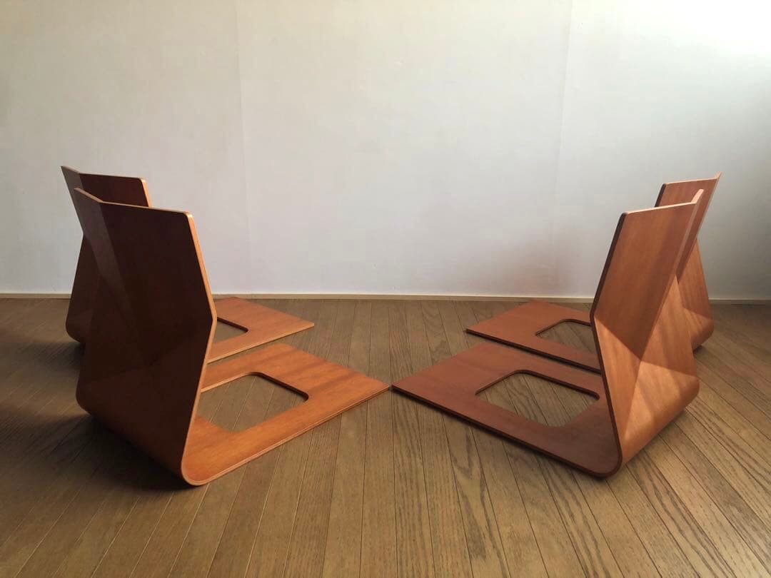 天童木工 プライウッド 座椅子 4脚セット 和家具 ペリアン ジャパニーズモダン