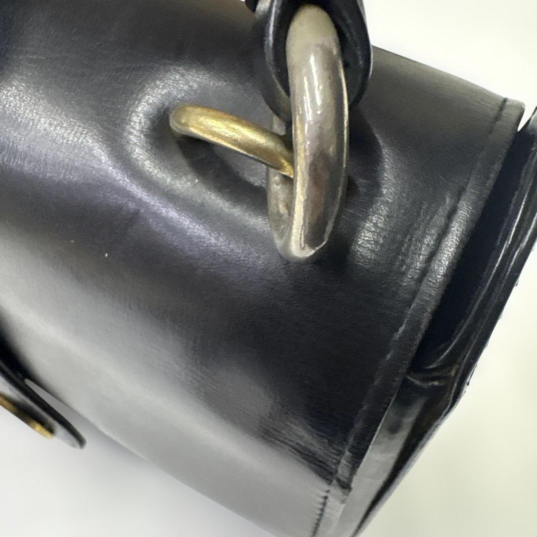 オールドGUCCI ブラックレザー ハンドバッグ