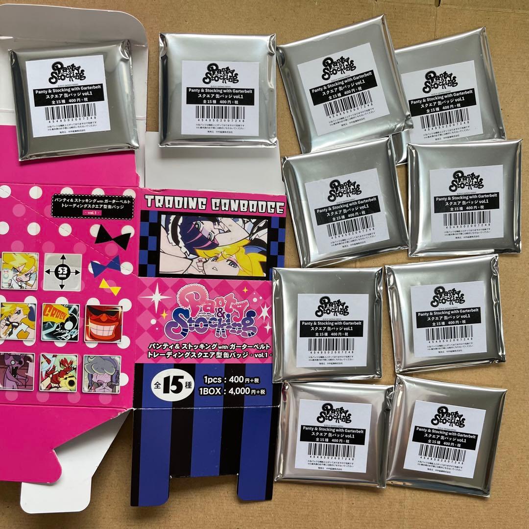 パンティ&ストッキングwithガーターベルト　スクエア型缶バッジ　缶バッジ