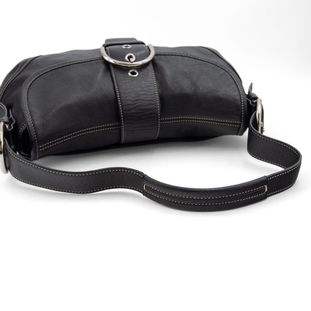 A076【美品】COACH／コーチ　ソーホー　ハンドバッグ　レザー　ブラック