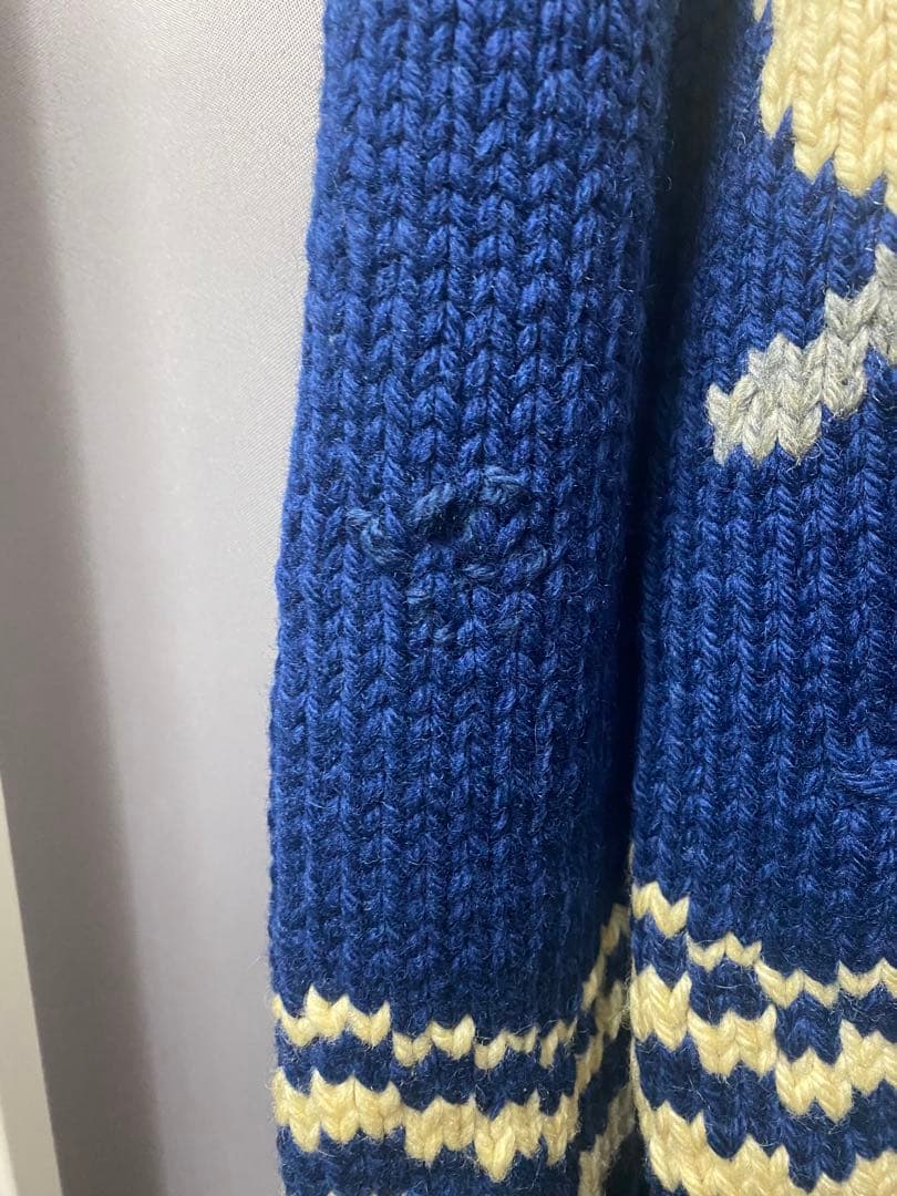 50s 60s 魚柄 フィッシュ カウチンセーター ボタン レア ヴィンテージ