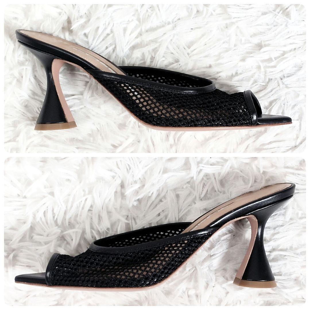 希少サイズ35【未使用極美品】ペリーコ メッシュサンダル／ミュール フレアヒール