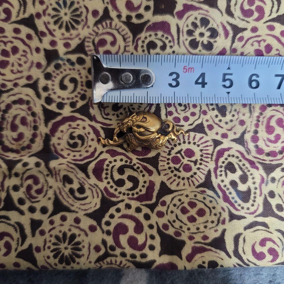 ※連休値引き！ 目貫 風神雷神 前金具 目貫箱付 煙草入れ 煙管入れ