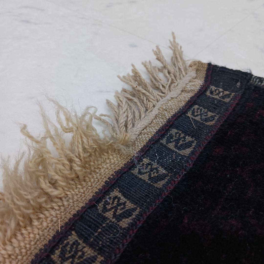 Y2477 トライバルラグ バルーチ 手織り ウール100% 絨毯