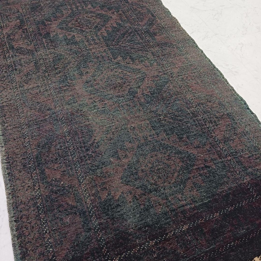 Y2477 トライバルラグ バルーチ 手織り ウール100% 絨毯