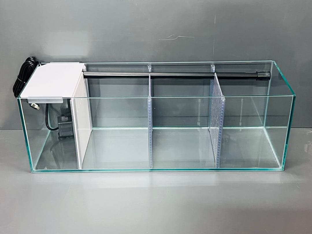 1台限定　特注水槽　600×200×200 3室　クリア　Rioポンプ付　未使用