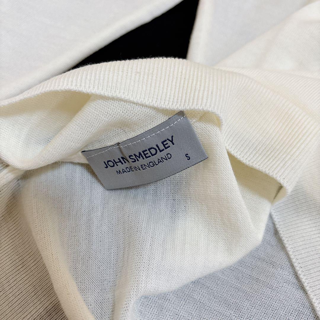 タグ付き未使用 ジョンスメドレー メリノウール タートルネックニット ホワイト