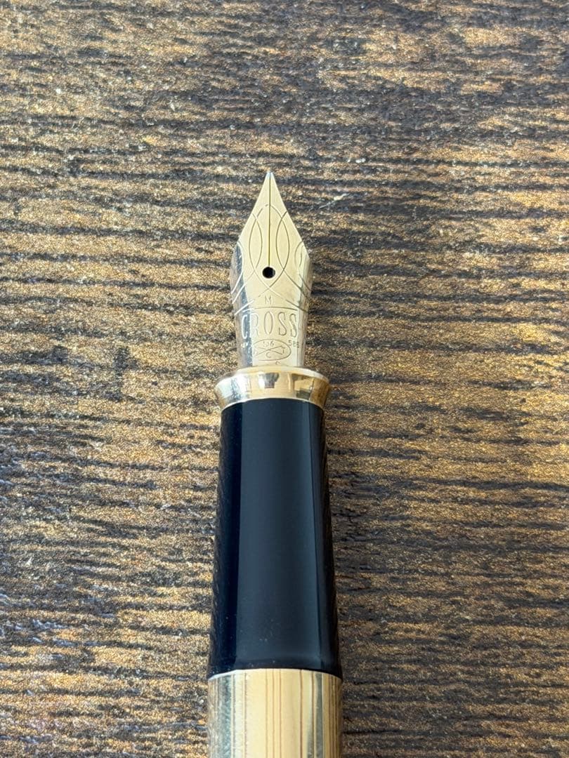 筆記確認&洗浄済み　クロス　タウンゼント　14金　ゴールド　M 万年筆　吸入器付