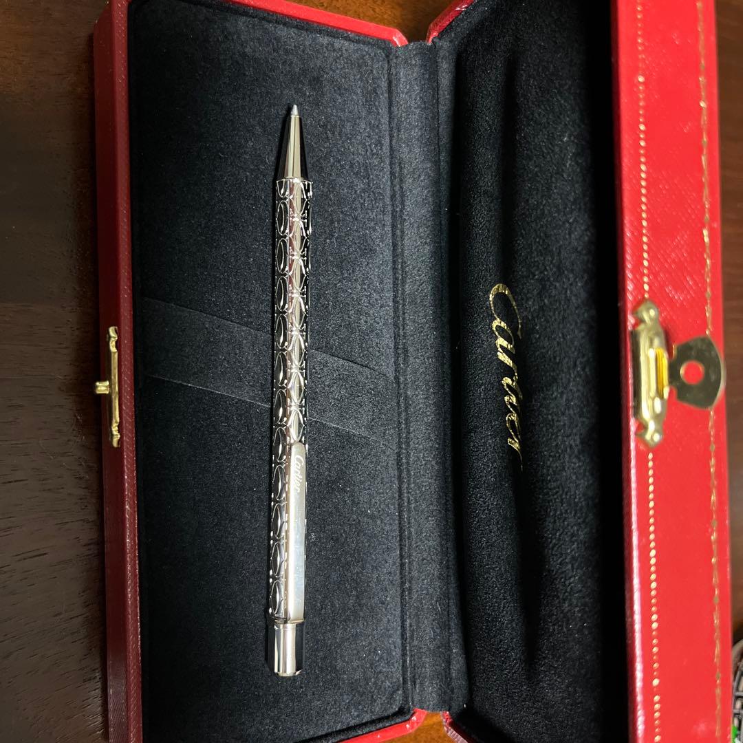 Cartierボールペン シルバー 赤ケース付き
